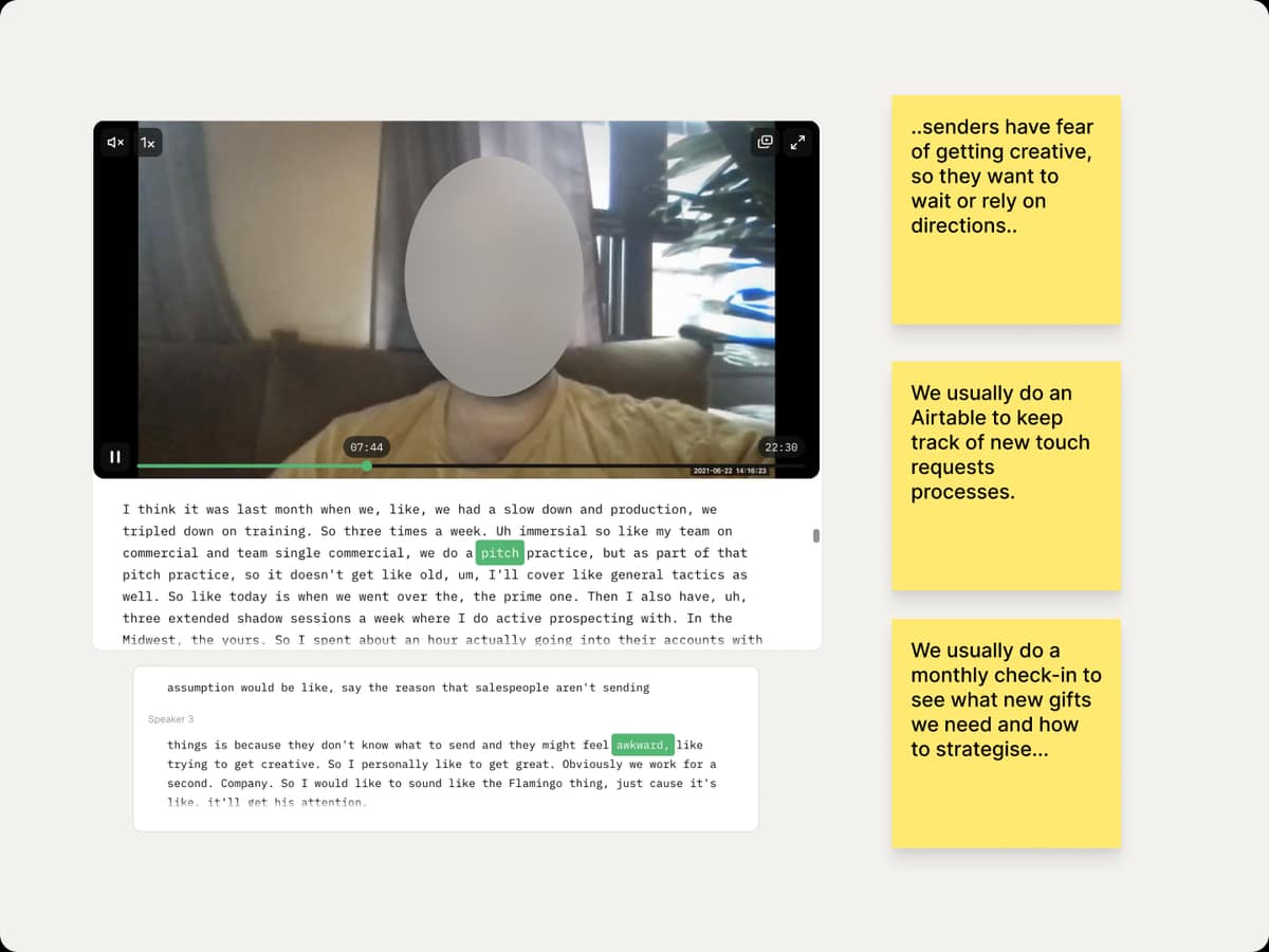 Sendoso product UI gallery