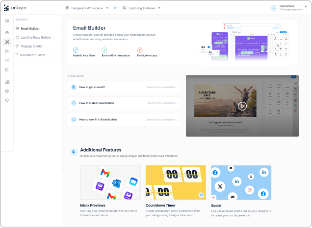 Console builders and project workspace